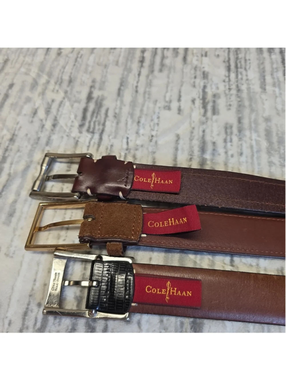 Cole Haan Bundles Leather Mens Size 90/36 Metal Buckle Classic Business